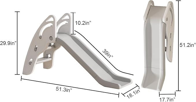 Toddler Slide Large Play Climber Slide PlaySet with Extra Long Slipping Slope Indoor Slide Kids Slide Toddler Playground Toddler Slide Outdoor Toys for Toddlers (White)