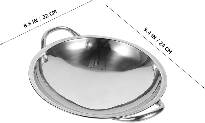 Zerodeko Rapid Heating Hot Pot Round Bottom Pots for Cooking Double Handle Easy to Clean