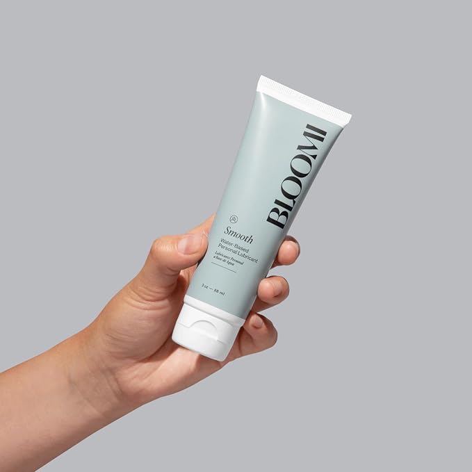 Bloomi Smooth Water-Based Lube - pH-Balanced, Non-Sticky Personal Lubricant for Women & Couples - Sensitive Skin-Friendly, Compatible with Latex & Polyisoprene - Organic & Fragrance-Free - 3oz