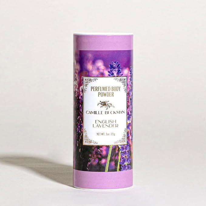 Camille Beckman English Lavender Scented Talc-Free Body Powder, Perfumed Dusting Powder, 3 Ounce