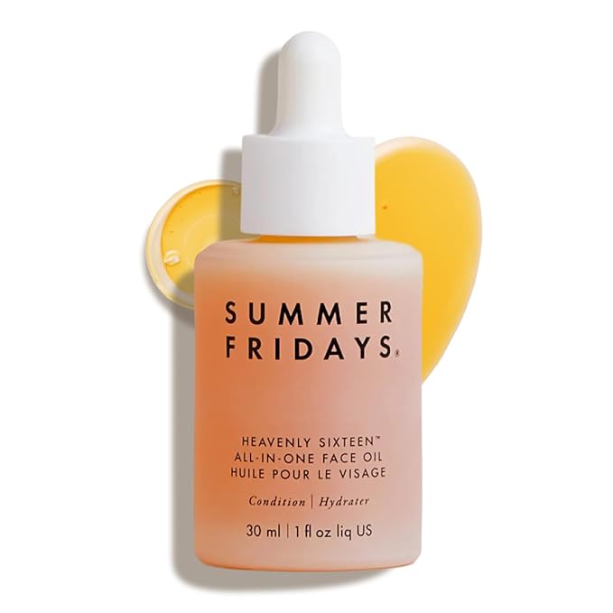 Summer Fridays Heavenly Sixteen Face Oil - All-In-One Hydrating Face Oil for Dry Skin - Made with a Restorative Blend of 16 Non-Comedogenic Oils to Help Condition and Plump Skin (1 Fl Oz)