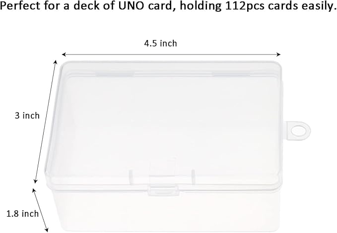 4PCS UNO Card Box Playing Card Case Storage, Plastic UNO Card Case High Capacity Playing Card Storage Box Hold Up to 112PCS UNO Cards (NO Cards)
