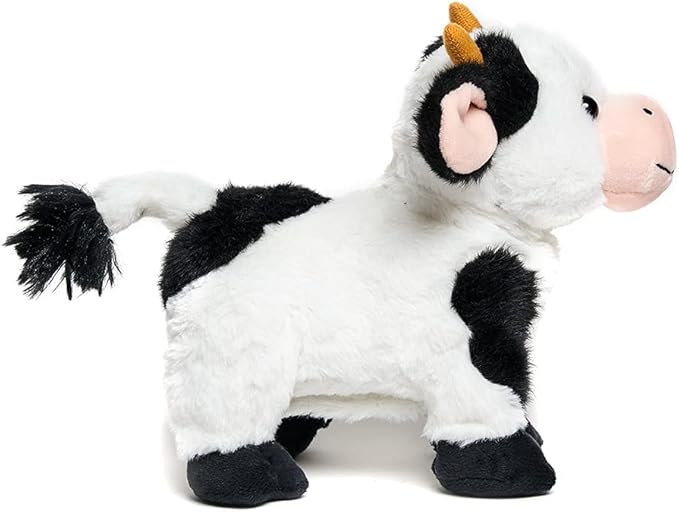 Cuddle Barn - Barnyard Buddies Cow | Animated Singing Cow Plush Stuffed Animal | Walks and Wags Tail to Old Macdonald, 8 inches
