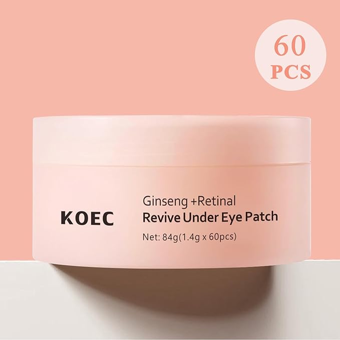 SHEEYOON Revive Under Eye Patch 30 Pairs, Ginseng Retinal Collagen Eye Mask for Puffy Eye Bags Dark Circles and Fine Lines Skin Firmer and Smoother