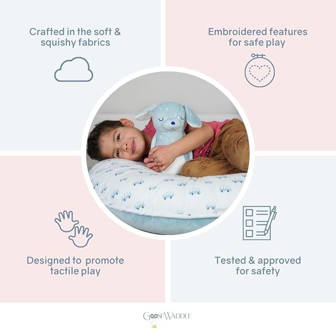 GooseWaddle Super Soft Printed Plush Adorable Stuffed Animal for Kids, Doll, and Puppy Lovers for Playtime and Cuddles (10" When Sitting) (Atlas Puppy)