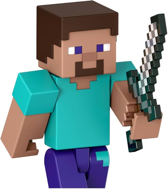 Mattel Minecraft Action Figure & Accessories 2-Pack with Steve in 3.25-inch Scale, Collectible Toy Set