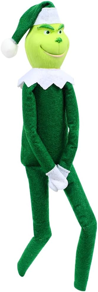 Christmas Elf Plush Doll, Monster Plush Toy Decorations, Fun Toys Gifts and Christmas Decorations, for Xmas Ornaments Tabletop Home Office Decor, 12 inches (Green)