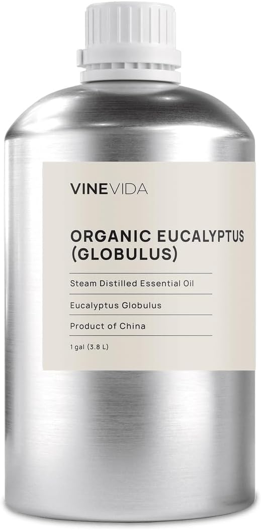 VINEVIDA Organic Eucalyptus Essential Oil - Gallon Organic Eucalyptus Oil Undiluted - Bulk Gallon Essential Oil for Soap Making