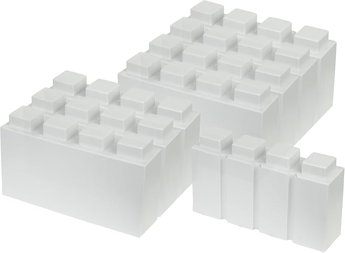 EverBlock 12' x 3' Line Half Plastic Modular Block Bulk Pack | Giant Building Blocks | Easy to Connect & Reuse | Indoor & Outdoor Use | Build Displays & Structures | Translucent