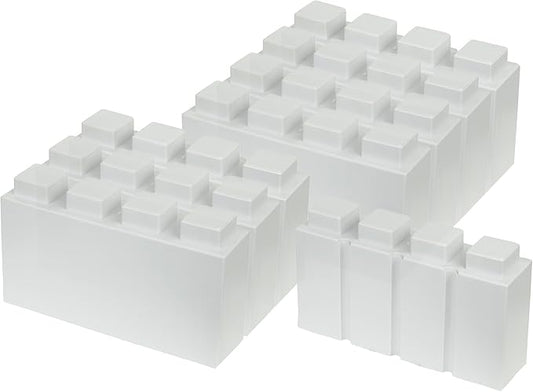 EverBlock 12' x 3' Line Half Plastic Modular Block Bulk Pack | Giant Building Blocks | Easy to Connect & Reuse | Indoor & Outdoor Use | Build Displays & Structures | Translucent