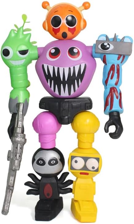 7 Inch Spunky Action Figure - Sprunky Toys Poseable & Detachable Joints Robot, Vibrant Surrealist Collectible for Sprunky Birthday Decorations, Desk Toys & Spunky Gifts (Color-C)