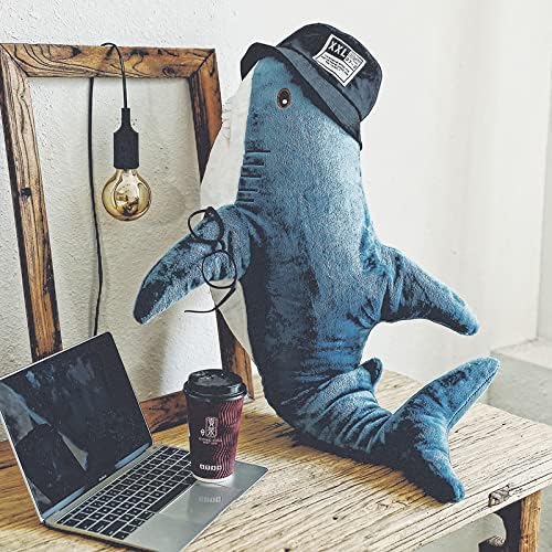 39.3 Inch Giant Shark Plush Stuffed Animal Toy Soft Plush Pillow Shark Stuffed Sea Animals for Boy's and Girl's Room Sofa Decoration and Holiday Birthday Gift