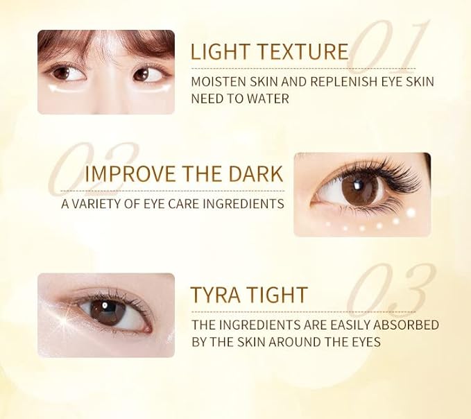 24K Gold Eye Cream For Deep Hydrating, Anti-Aging Gold Eye Cream Eye Treatment Creams For Dark Circles And Puffiness,Moisturizing Gold Cream Lifting Eye SENANA (3 PACKS)