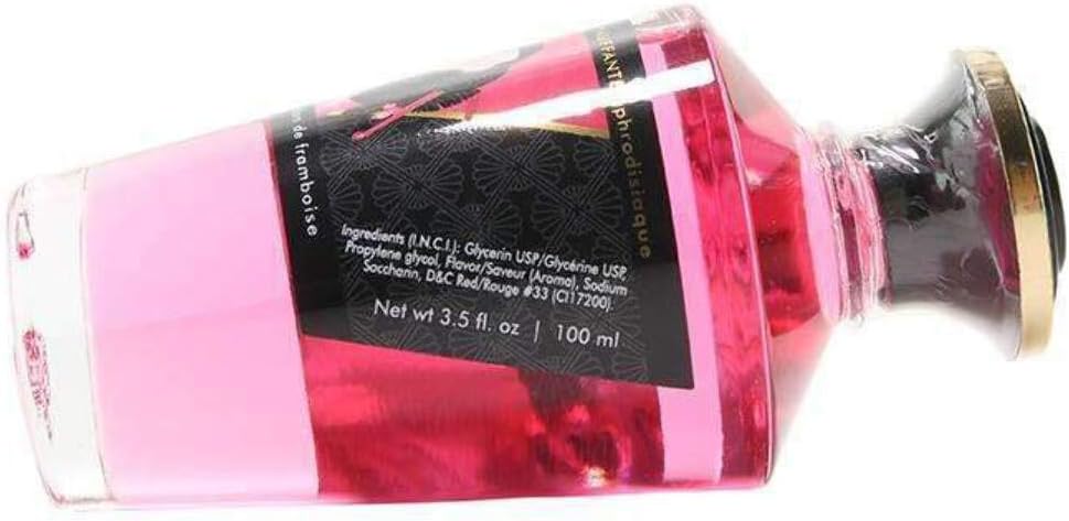 Shunga Warming Massage Oil, Raspberry, 3.5 Fluid Ounce