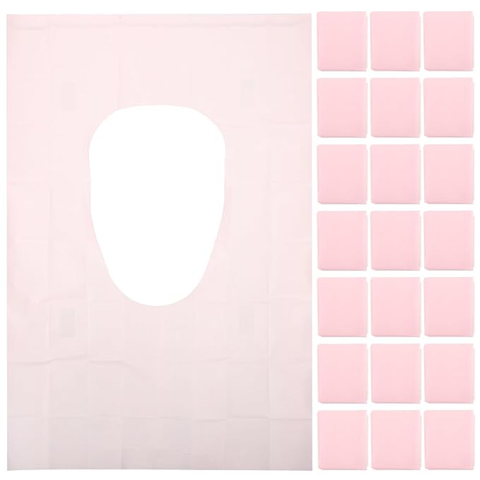 GLEAVI 50Pcs Disposable Toilet Seat Covers - Waterproof, Non-Slip, Individually Wrapped Travel Essentials for Public Restrooms, Camping, and Daily Use