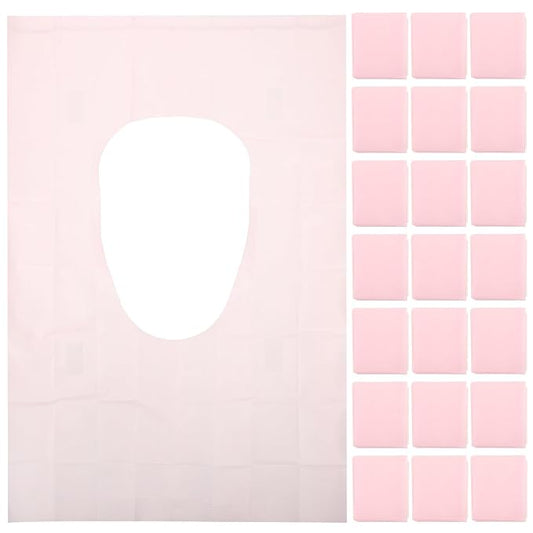 GLEAVI 50Pcs Disposable Toilet Seat Covers - Waterproof, Non-Slip, Individually Wrapped Travel Essentials for Public Restrooms, Camping, and Daily Use