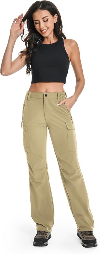 Moosehill Women's Hiking Pants Lightweight Quick Dry Water Resistant Cargo Travel Work Summer Pants for All Seasons