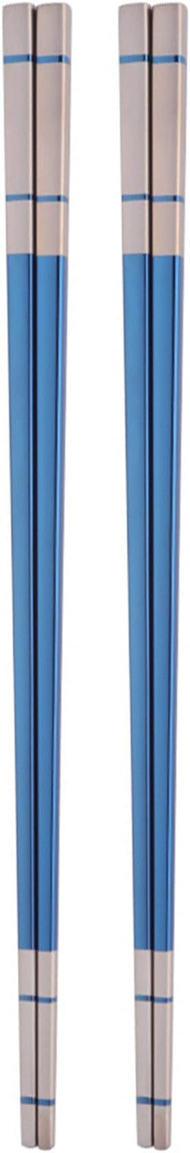 Reusable Stainless Steel Chopsticks,Dishwasher Safe , Easy to Use(2 PCS,blue)