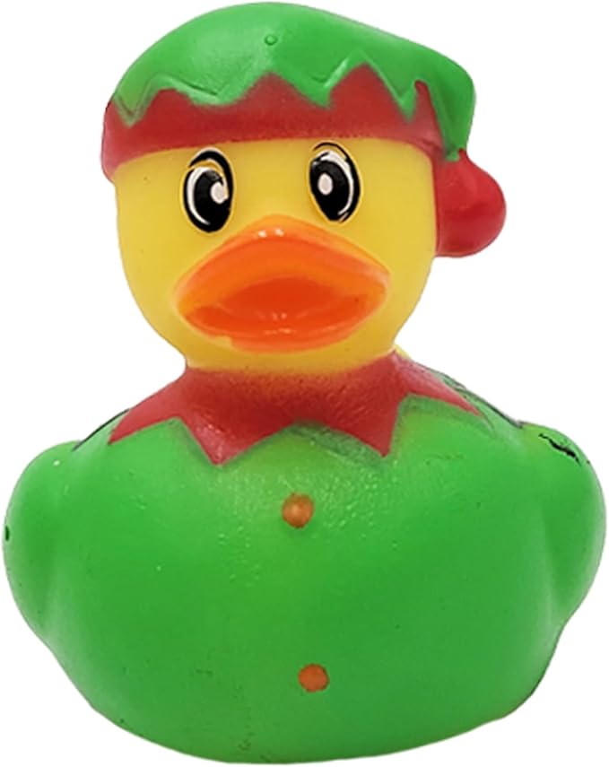 The Dreidel Company 25 Christmas Holiday Rubber Duck Toy Duckies for Kids, Bath Birthday Gifts Baby Showers Summer Beach and Pool Activity, 2" (25-Pack)