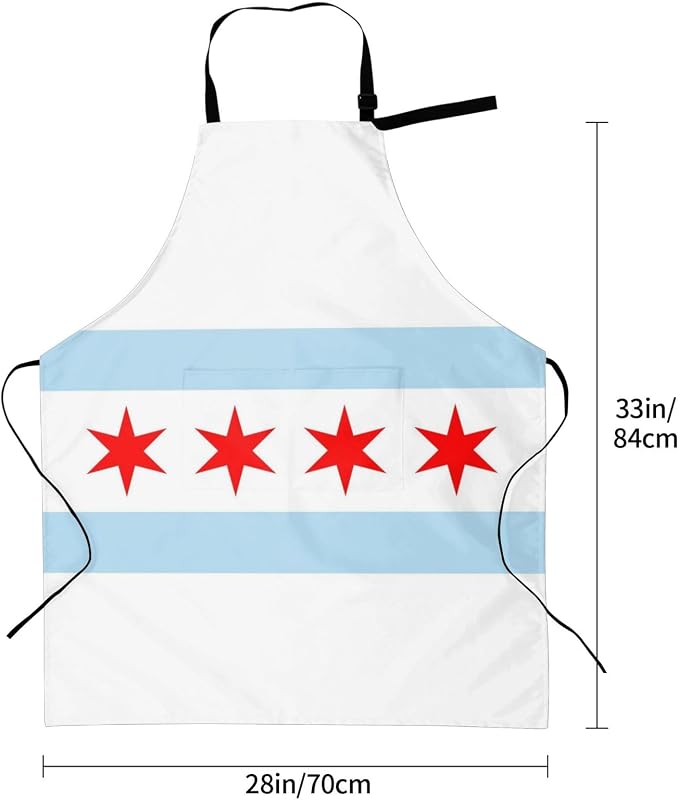 Cute Flag Kitchen Cooking Aprons for Women Men Adjustable Patriotic Flag Apron with 2 Pockets for Home Kitchen Garden