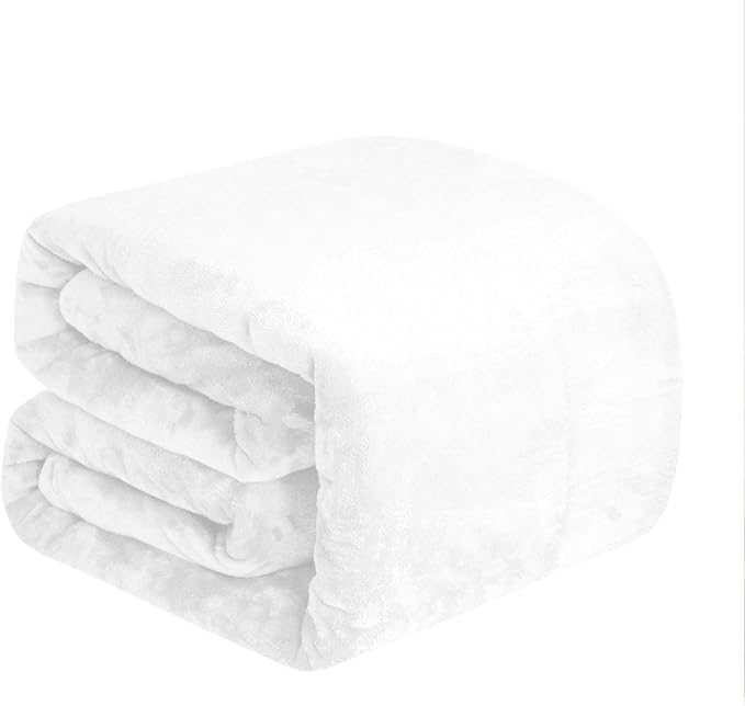 BEDELITE Fleece Blanket Soft Plush Throw for Couch White 50"x70" | Ultra Soft Fleece, Plush Microfiber, Lightweight Warmth, All Season Comfort, Fade Resistant, Machine Washable, Couch Sofa Bed