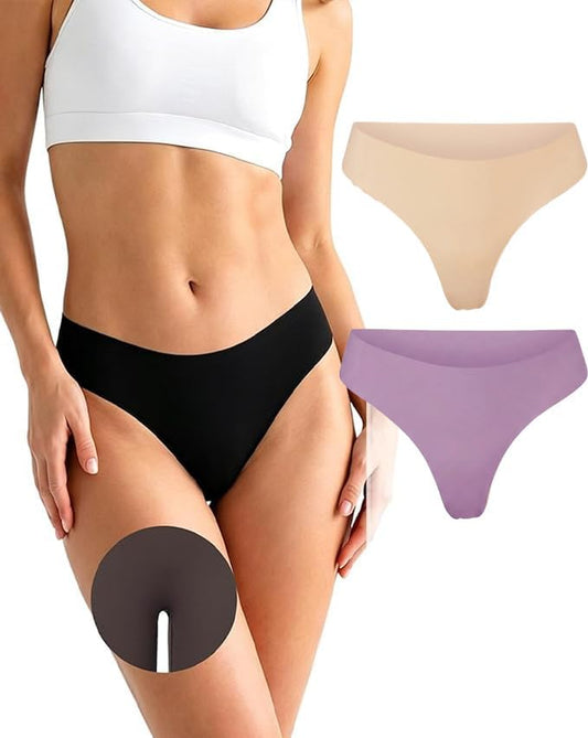 Thongs Seamless Underwear for Women No Show Thong Panty Liners Breathable Sexy Stretch Buttery Soft G-String Panties