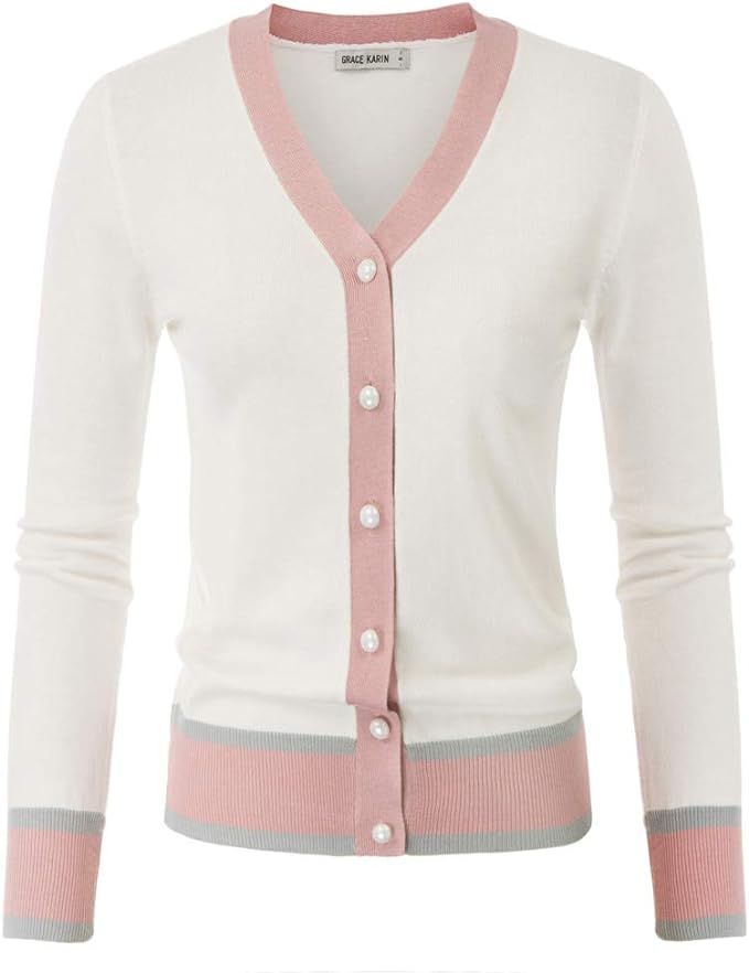 GRACE KARIN Cardigan Sweaters for Women Lightweight Long Sleeve Cropped Cardigan Summer Fall Fashion Clothing Outfits Shrug