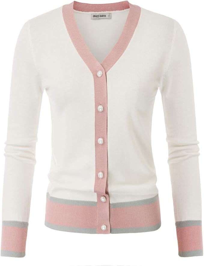 GRACE KARIN Cardigan Sweaters for Women Lightweight Long Sleeve Cropped Cardigan Summer Fall Fashion Clothing Outfits Shrug