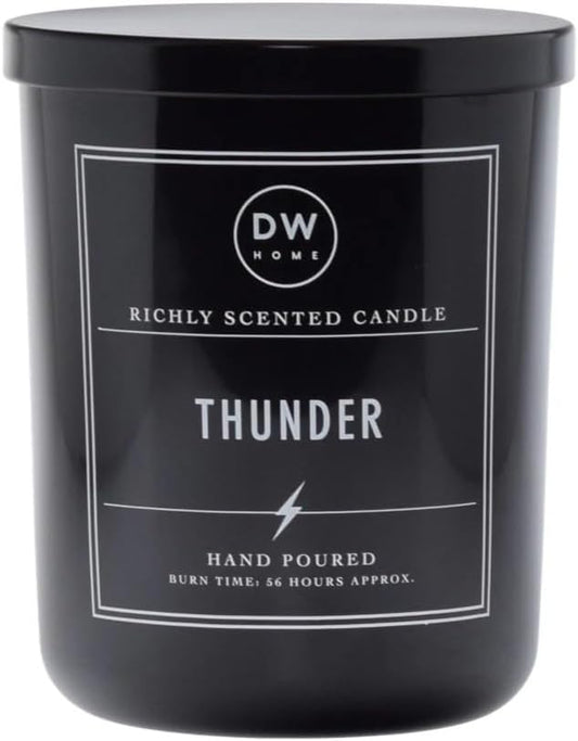 DW Home Thunder Scented Candle – Cedarwood, Birch & Bergamot Fragrance, 15 oz Double Wick Jar Candle, Long Burning Home Fragrance, Signature Collection