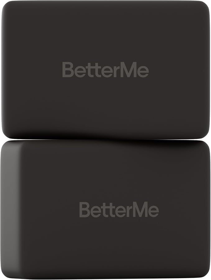 BetterMe Yoga Blocks Set of 2 – High Density Foam Yoga Blocks for Stretching, Pilates & Workouts – Lightweight Non-Slip Exercise Blocks for Flexibility & Balance