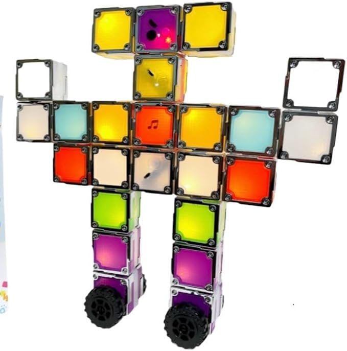 24 Magnetic Electronic Building Blocks – Spark STEAM Creativity, Skip The Screens! Intertek Approved for Age 1-100. Patented in The US and China.