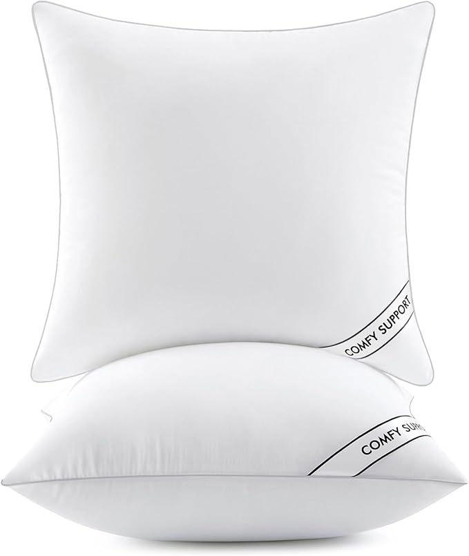 MIULEE 16x16 Pillows Inserts Pack of 2, Down Alternative Virgin Filling | Decorative Pillow Insert, Comfy Support Throw Pillows for Sofa Couch Bed
