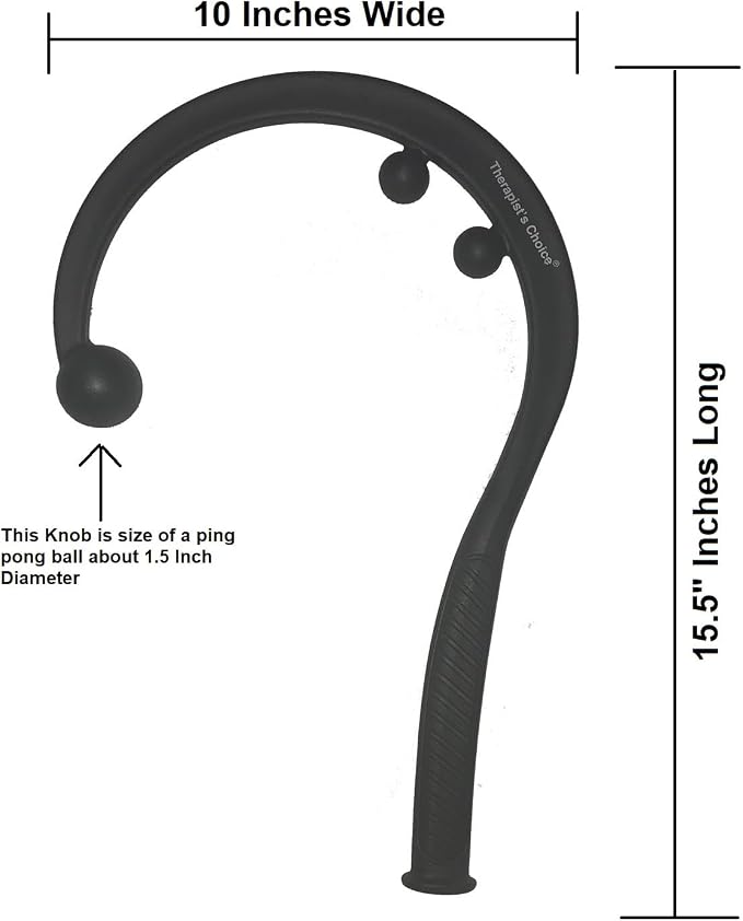 Therapist's Choice® Travel Size Pressure Point Hook Cane, Back and Neck Massager for Trigger Point Fibromyalgia Pain Relief and Self Massage, 15.5" Long, Perfect Size for Home, Office, Gym, Travel