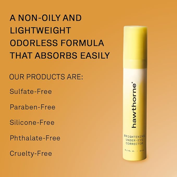 Hawthorne Men’s Brightening Eye Cream for Dark Circles. Under Eye Treatment for Men. Reduce Puffiness, Eye Bags, and Wrinkles with Natural Caffeine, Cucumber, Peptides, and Vitamin C. 0.3 Ounce
