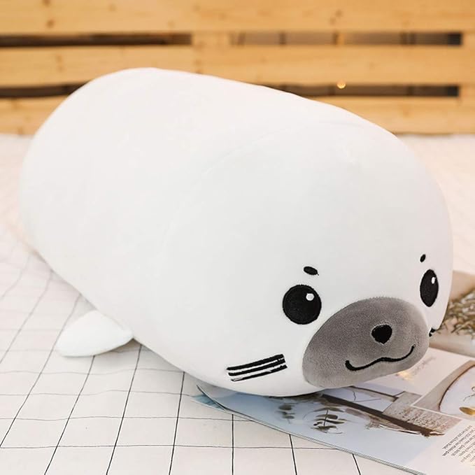 Seal Plush Pillow, Soft Seal Stuffed Animal Toy Cute Plush Animal Hugging Pillow Gifts for Kids Birthday,Christmas,Valentine 23.6"