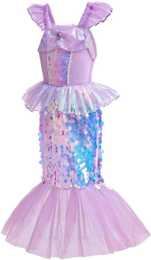 Dressy Daisy Little Toddler Girls Princess Mermaid Fancy Dress with Accessories Birthday Halloween Costume Size 3T to 10