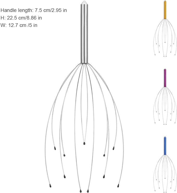 Yeipis 4 Pack Scalp Massagers, Handheld Head Massage Tingler, Scratcher for Deep Relaxation, Hair Stimulation and Stress Relief Christmas Gift