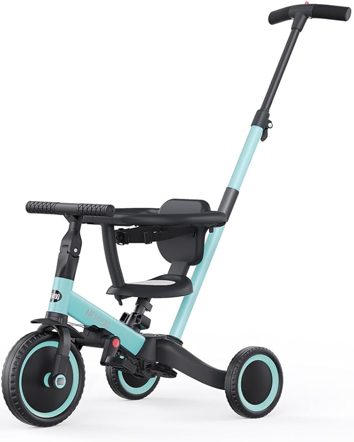newyoo Toddler Tricycles for 1-3 Year Olds, Toddler Bike, Baby Balance Bike, Christmas and Birthday Gift for Boy and Girl, Trike with Push Handle, Safety Guard, Safety Belt, Blue, TR008 | for 1-3 Year Olds, Toddler Bike, Baby Balance Bike, Safety Guard