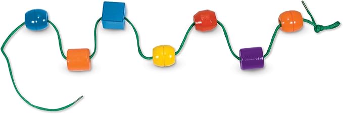 Melissa & Doug Primary Lacing Beads - Educational Toy with 30 Wooden Beads and 2 Laces for Toddlers, Fine Motor Skills Lacing Toys for Toddlers and Kids Ages 3+