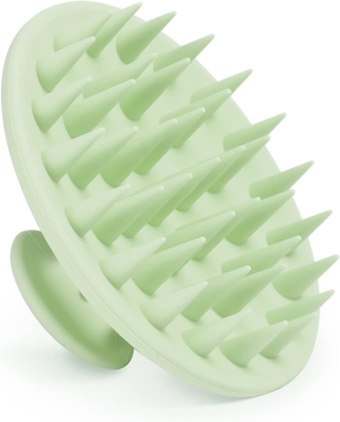 Meartchy Silicone Scalp Massager Shampoo Brush, Scalp Scrubber for Hair Growth (Grass Green)