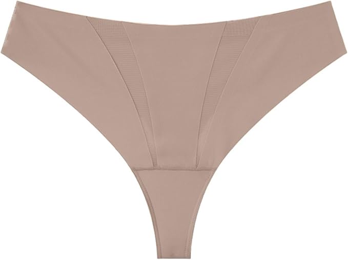Anti Camels Cover Thongs No Crotch Outline Underwear Women Cotton Panty Liners Invisible Workout Gym G-String, 3 Pack