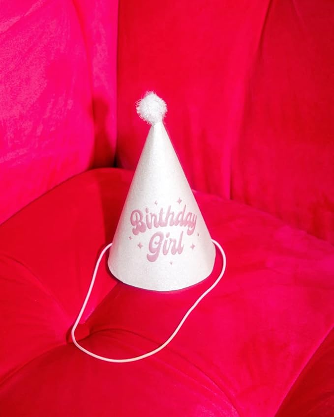 xo, Fetti Birthday Party Hats - Fits Adult + Child - Pastel Rainbow Bday Party, Glitter Birthday Girl, Magical, Paper Party Crowns,