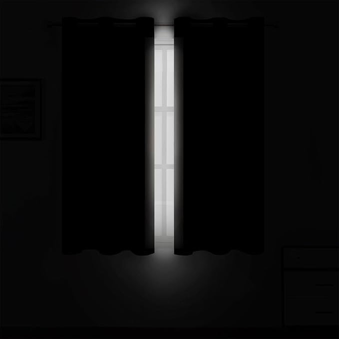 LEMOMO Light Beige Blackout Curtains 34 x 54 Inch Length/Set of 2 Curtain Panels/Thermal Insulated Room Darkening Blackout Curtains for Bedroom