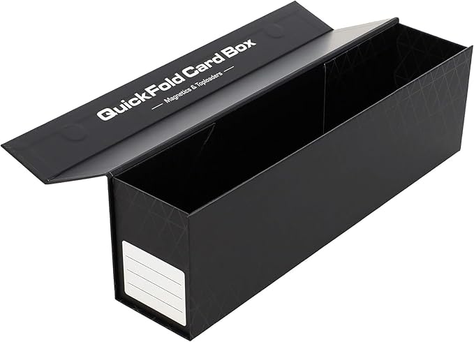 BCW QuickFold® Card Storage Boxes for Magnetics & Toploaders – 6 Pack | Trading Card Holder Box with Magnetic Closure | Easy Fold Assembly for Sports and TCG Cards
