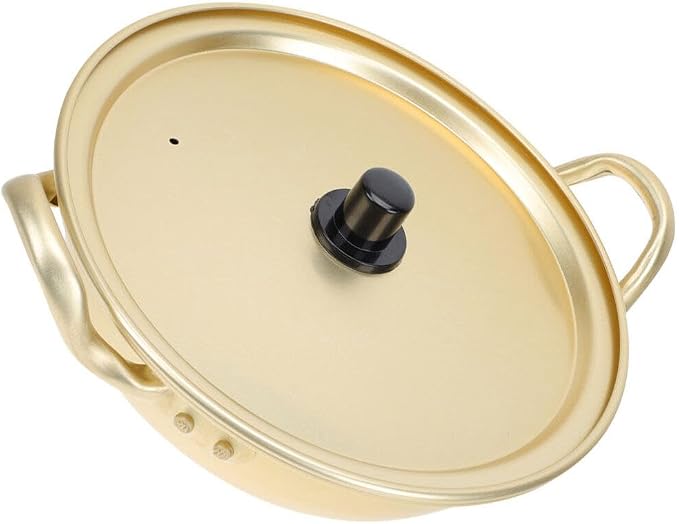 Luxshiny Aluminum Alloy Pot Korean Ramen Pot Instant Noodles Cooker Portable Thermally Conductive Bottom