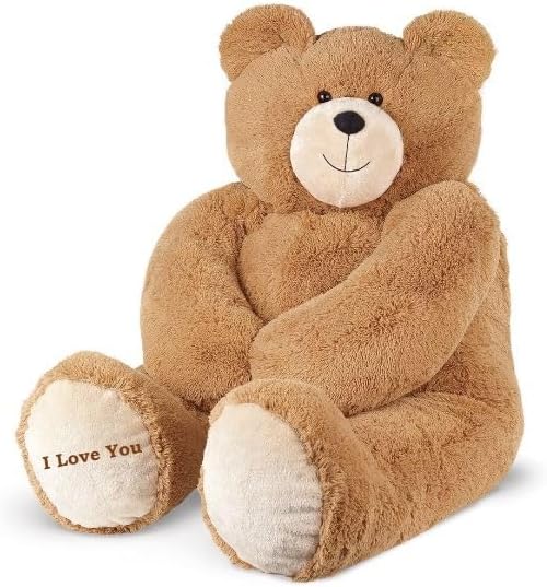 Vermont Teddy Bear ; Customizable Giant 4 ft Stuffed Teddy Bear — Big Plush Custom Cute Bear – Personalized Plush Gift for Valentines Day, Birthday & Baby Shower, Eco Friendly & Stuffed in The USA