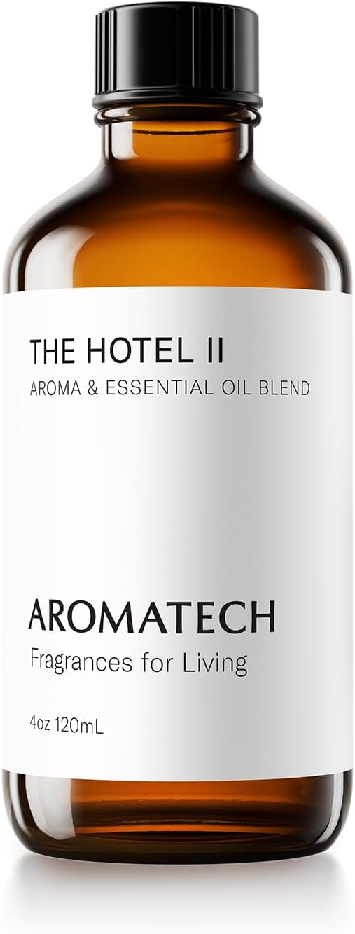 AromaTech The Hotel II Aroma Essential Oil Blend: Luxury Hotel Inspired Aromatherapy with Lemon, Lavender, Peach & Pine for Ultrasonic Diffusers & Nebulizers (120 mL, The Hotel II)