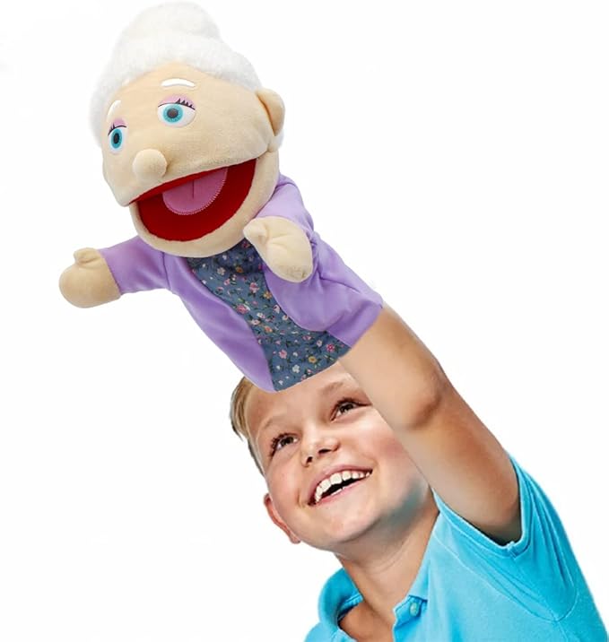 Family Hand Puppets,Puppets for Kids Role Paly Family Members 13.4 INCH Multi-Ethnic Puppets Plush Soft Hand Puppets Family Puppets Story Toys,Puppets for Girls Boys Finger Puppets Puppet Set Gifts