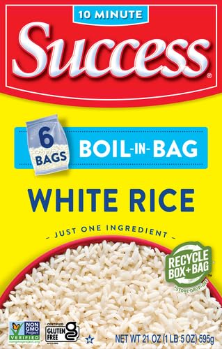 Success Boil-in-Bag Rice, WhiteRice, Quick and Easy Meals, 21-Ounce Box (Pack of 2)