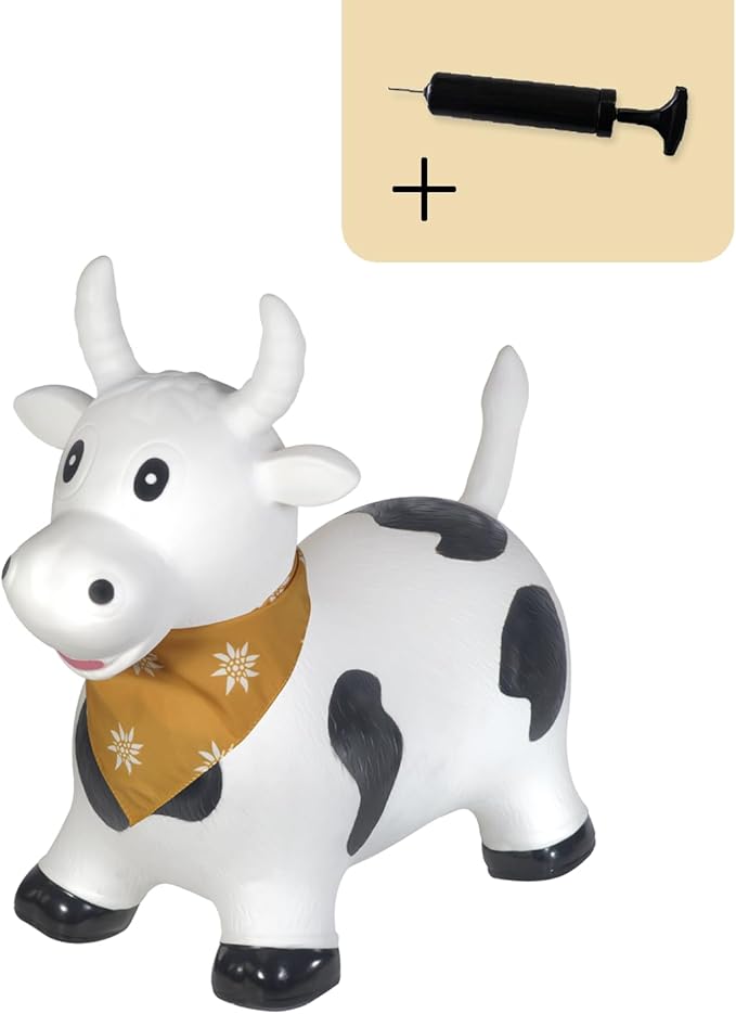 Kindsgut Bouncy Animal Hopper Cow for Children, Designed in Germany, Playful and Modern Colors, air Pump Included, Indoors and Outdoors